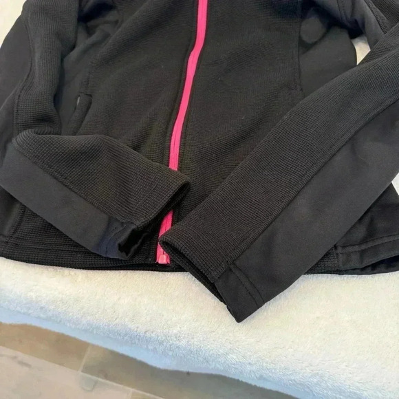 Spyder Womens Jacket Small  Black Waffle Weave Knit Full Zip Casual Logo - Picture 8 of 11